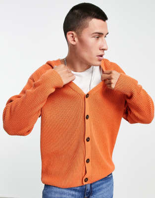 Orange on sale cardigan men