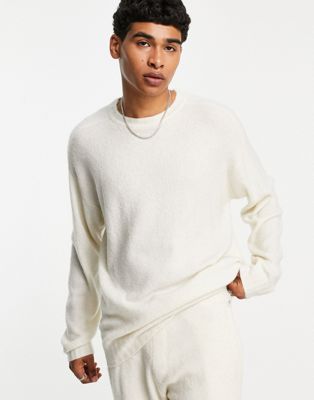 Topman oversized knitted jumper in ecru - ASOS Price Checker