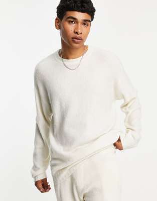 Topman oversized knitted jumper in ecru - ASOS Price Checker