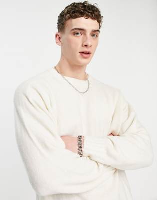 Topman oversized knitted jumper in ecru - ASOS Price Checker
