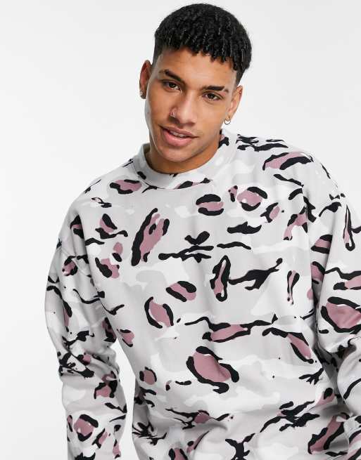 Topman oversized leopard print sweatshirt in multi ASOS