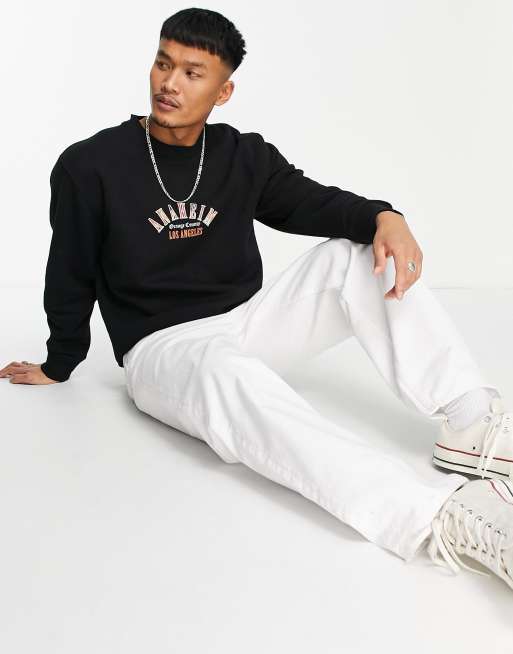 Topman oversized Los Angeles sweatshirt in black ASOS