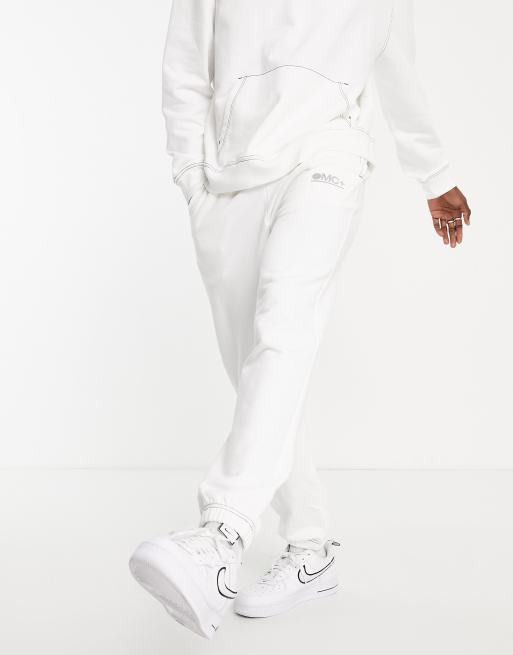 Topman oversized OMC reflective print jogger in white (part of a set)
