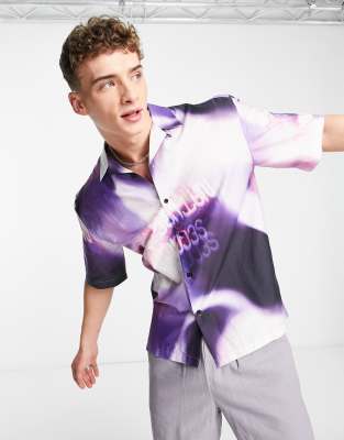 Topman oversized photo printed shirt in purple - ASOS Price Checker