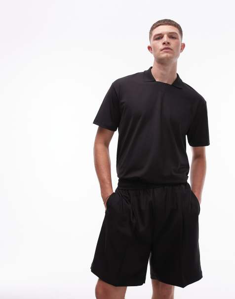 Topman - Oversized polo i sort i retrostil - view 1