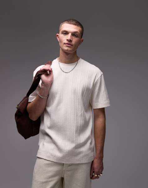 Topman - Oversized råhvid T-shirt i pointelle-strik - view 1