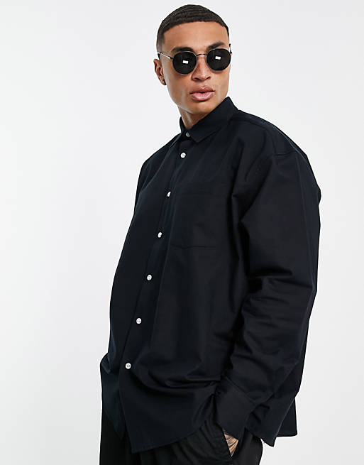 Topman oversized shirt in black