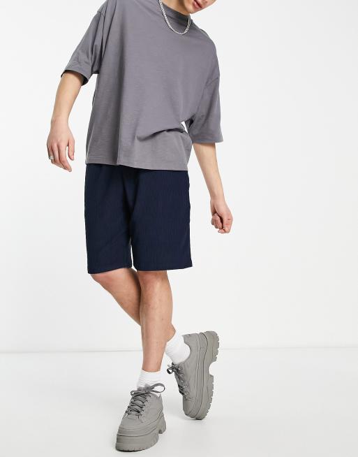 Topman - Oversized shorts van corduroy in marineblauw