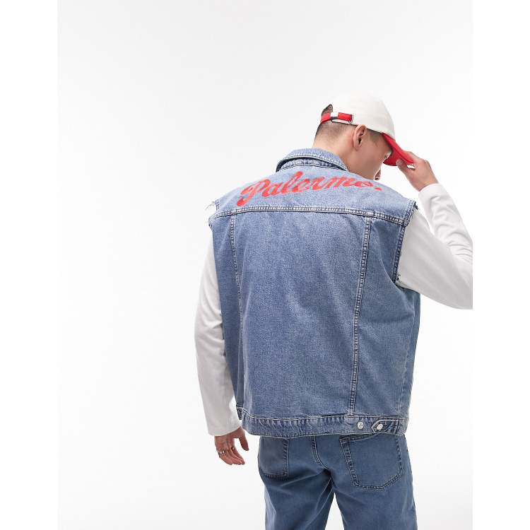 Denim store vest back