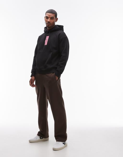 Topman - Oversized sort hættetrøje med lodtrækningsprint, 3 af 4