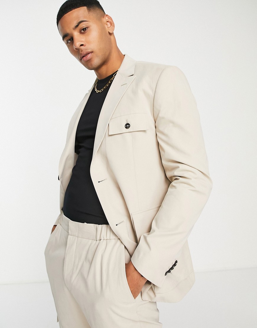 oversized suit jacket in ecru-Neutral