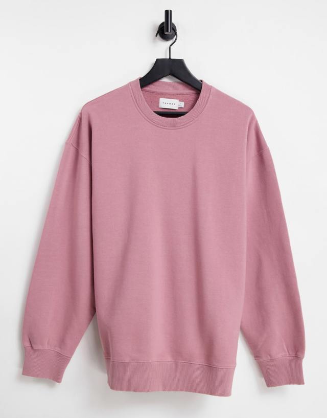 Topman oversized sweat in pink