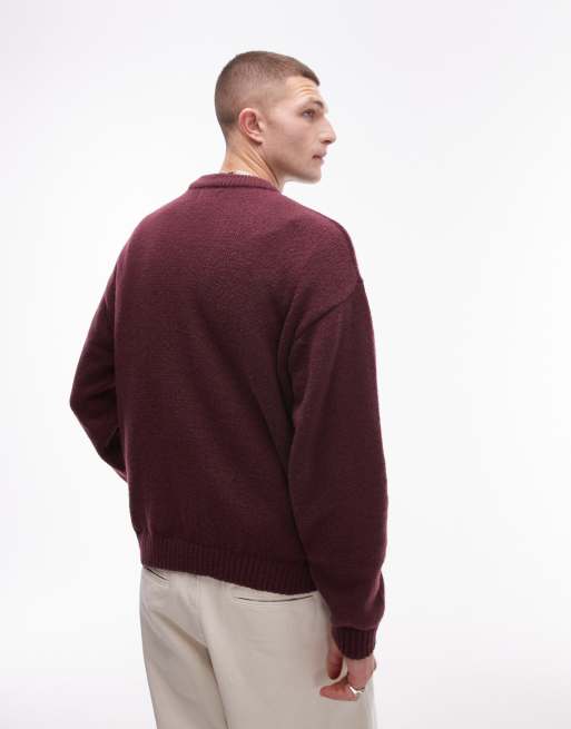 Maroon oversized sweater hotsell