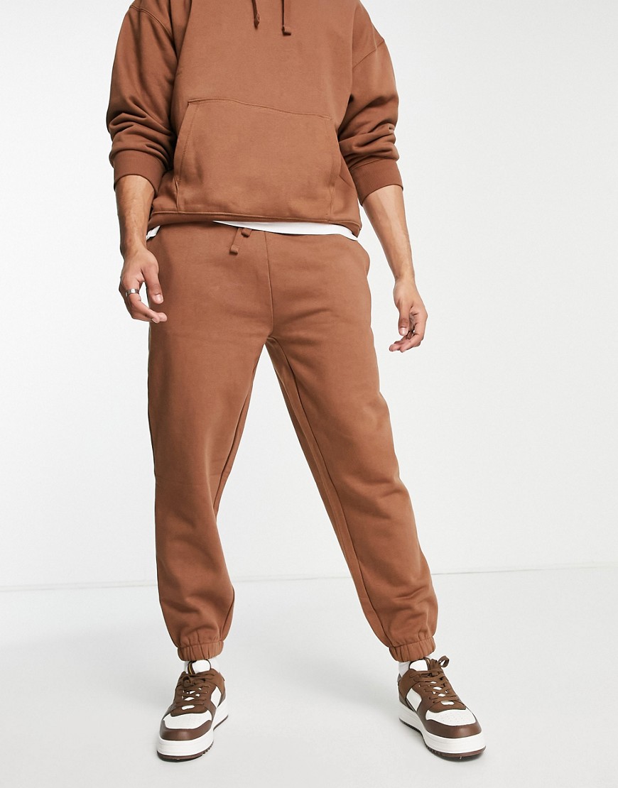 Topman oversized sweatpants in brown - part of a set