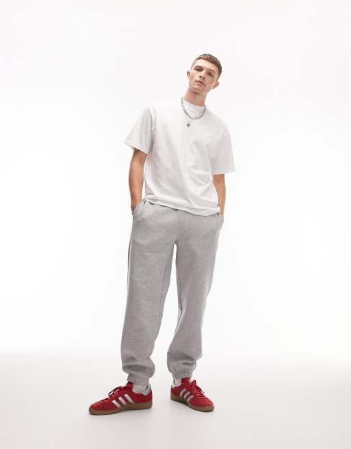 Topman straight leg sweatpants in gray heather