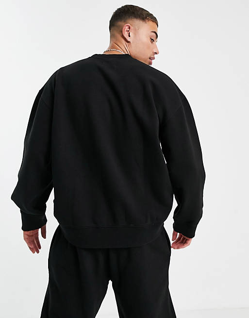 Topman oversized sweatshirt in black - part of a set