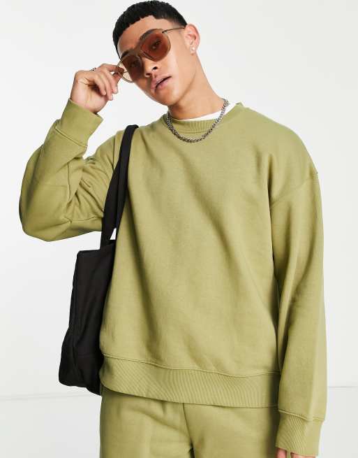 Khaki oversized sale sweatshirt