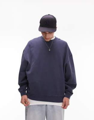 TOPMAN Topman oversized baseball jersey with logo, Lilac Men's