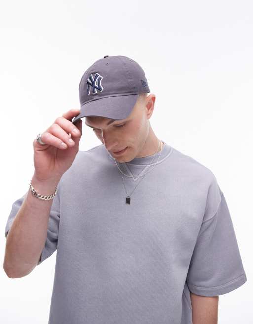 Topman - Oversized sweatshirt met korte mouwen in lichtgrijs met wassing