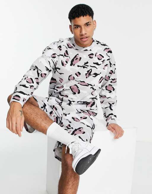 Topman - Oversized sweatshirt met luipaardprint in multi