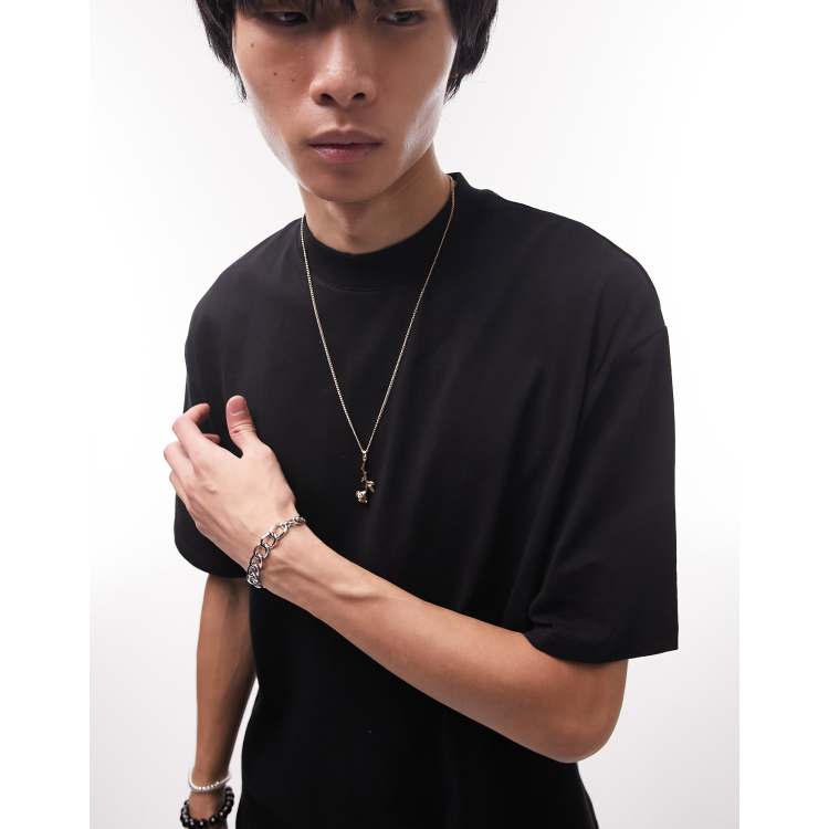 CHAIN DETAIL OVERSIZED TSHIRT IN BLACK