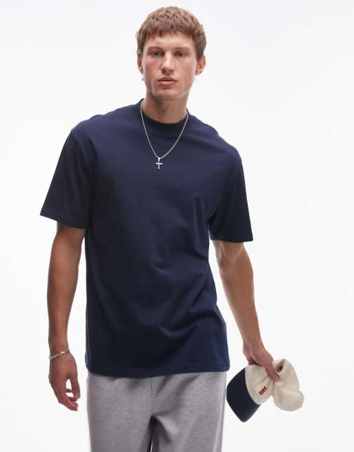 Topman - Oversized T-shirt in donkerblauw