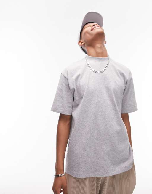 shirt in gray heather - Topman oversized T