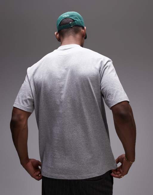 Topman oversized T-shirt in gray heather