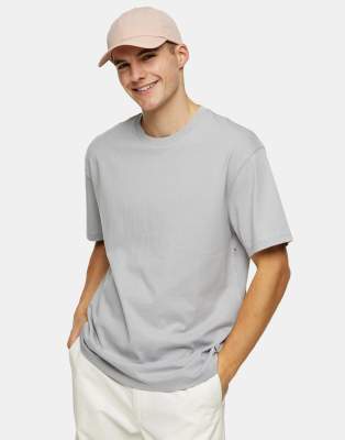 Topman oversized t-shirt in grey marl 