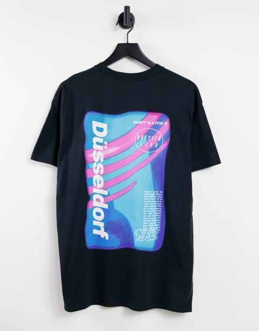 Topman - Oversized T-shirt med Dusseldorf-print i sort