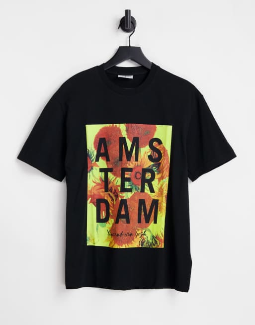 Topman oversized t-shirt with Banksy print in black
