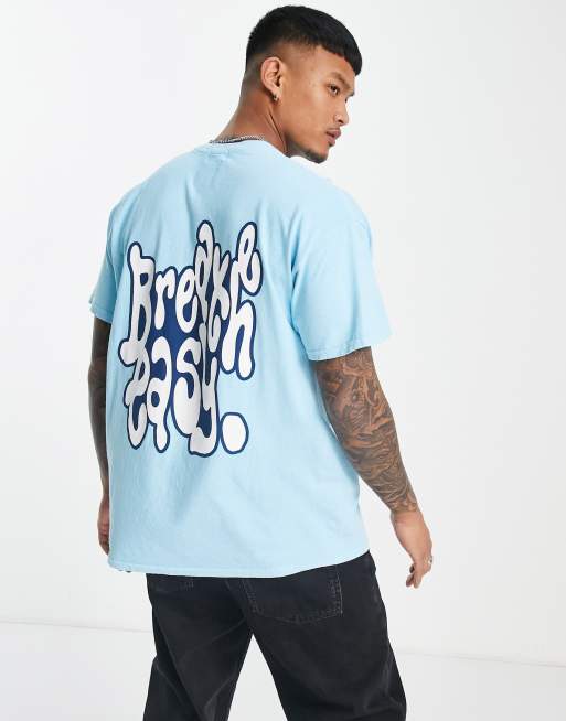 Oversized light blue t hot sale shirt