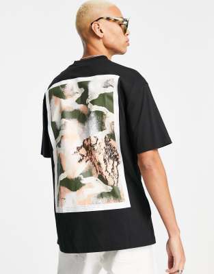 Topman oversized t-shirt with geology front and back print in black - ASOS Price Checker