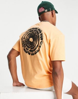Topman oversized t-shirt with high build text print in orange  - ORANGE