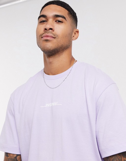 Topman oversized t-shirt with inspire logo in pink