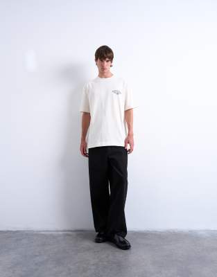Topman Oversized T-shirt With Mid-west League Back Embroidery In White