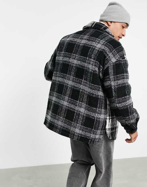 Topman oversized textured check shacket