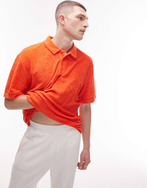 Towelling polo clearance shirt