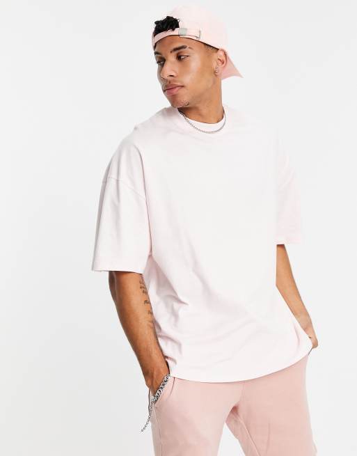 ASOS DESIGN oversized t-shirt with crew neck in bright pink