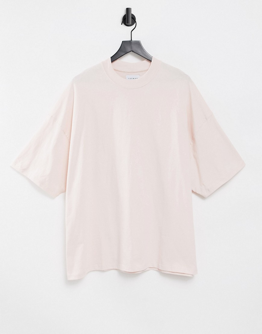 Topman oversized turtleneck T-shirt in pink