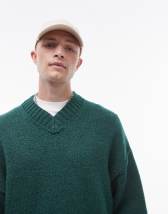 Weekday Cypher sweater with varisty jacquard graphic in dark