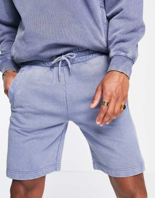 Topman - Oversized vaskede shorts i blå