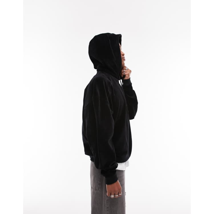 Velour hot sale hoodie black