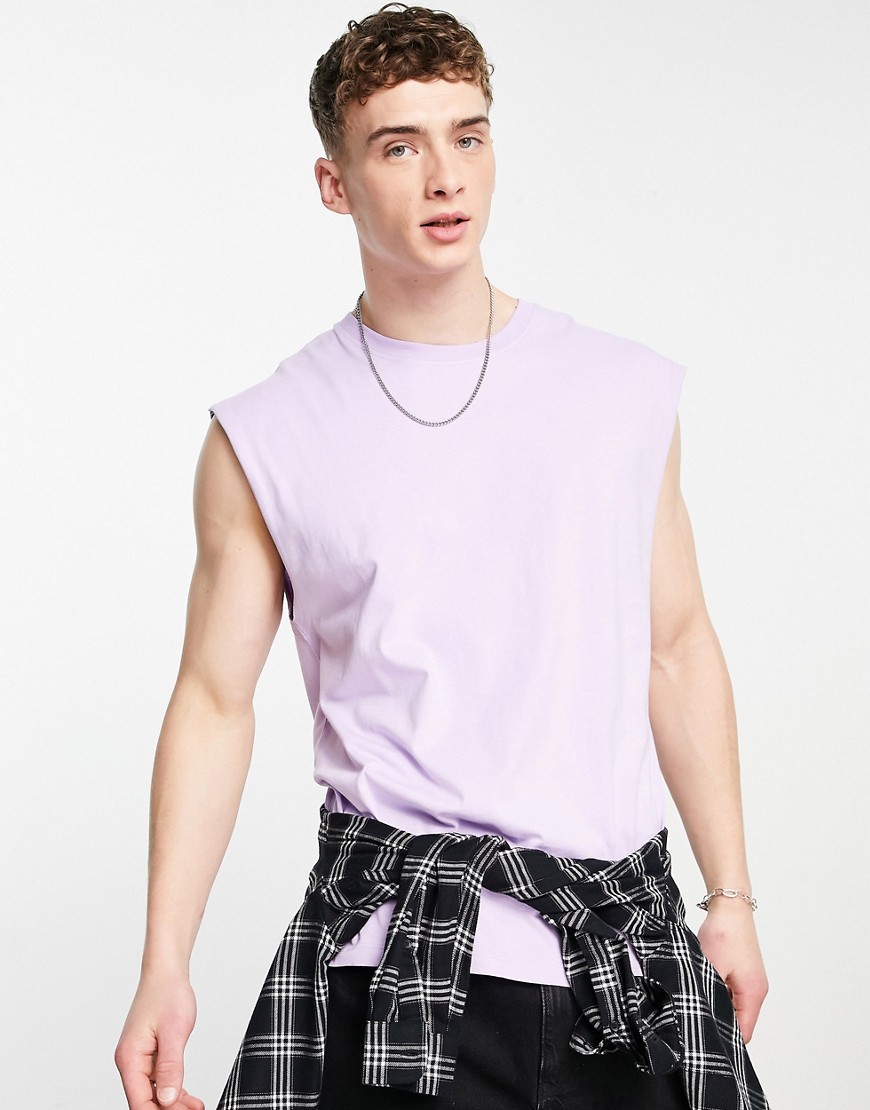 Topman oversized vest in lilac-Purple