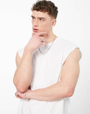 Topman oversized vest in white