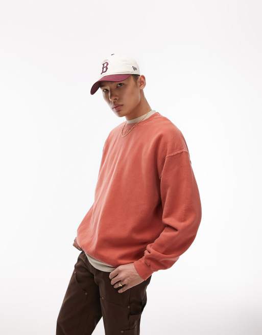 Washed red sweatshirt best sale