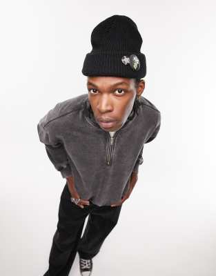 Topman oversized washed baseball sweatshirt in black - ASOS Price Checker