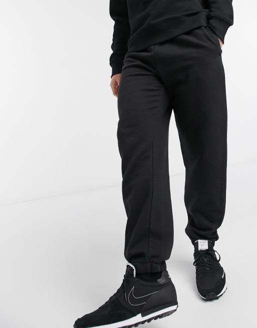 Topman oversized washed sweatpants in black, 4 of 4
