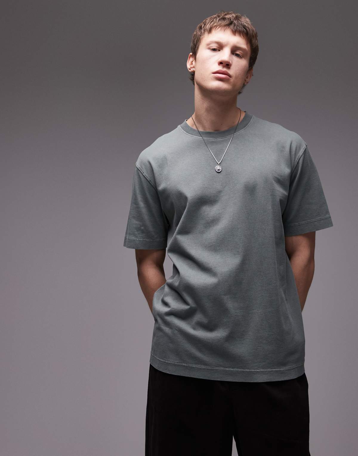 Topman oversized washed t-shirt in sage