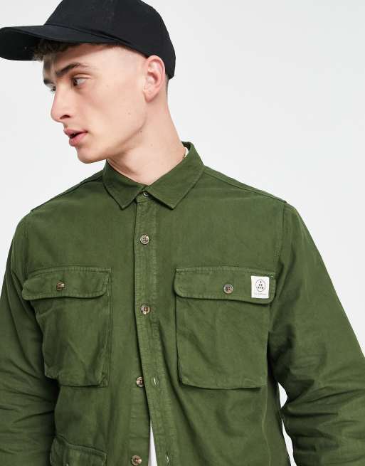 Topman - Overskjorte i kaki 